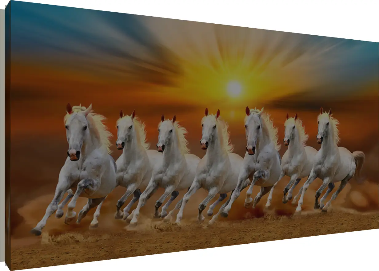 Seven Horses Ocean Landscape Canvas | PrintPosters.in